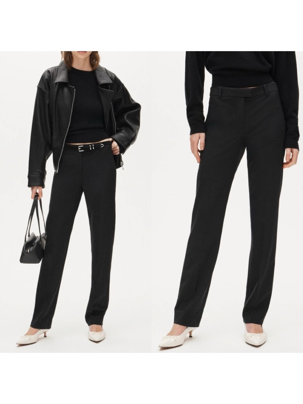J. Crew Wool Stella Straight Leg Pants Black Tessuti Italy NWT 20 Preppy Office